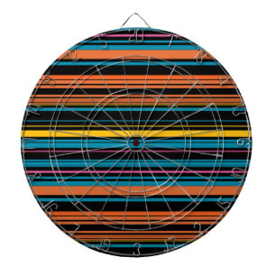 Cute black blue stripes dart board