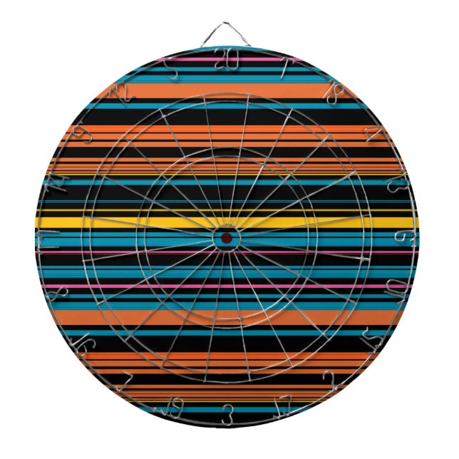 Cute black blue stripes dart board (Front)