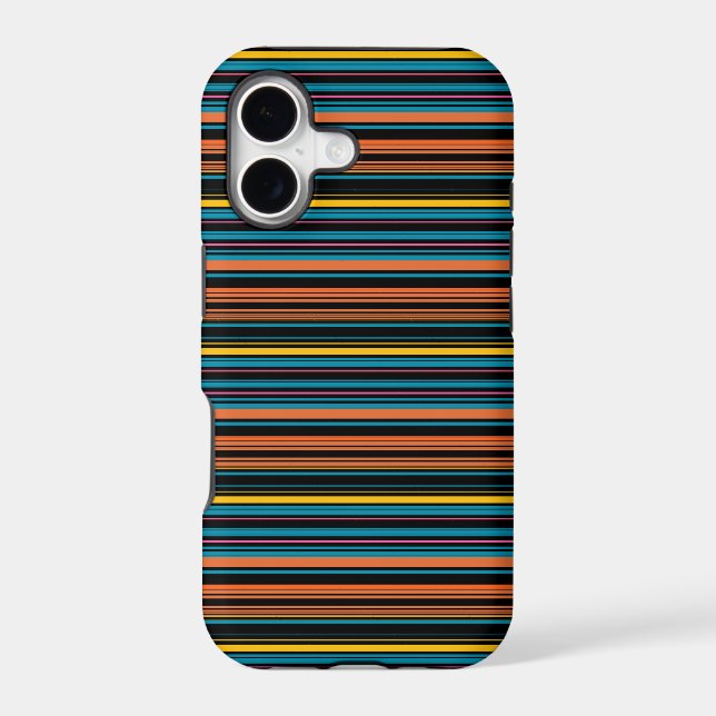 Cute black blue stripes iPhone case (Back)