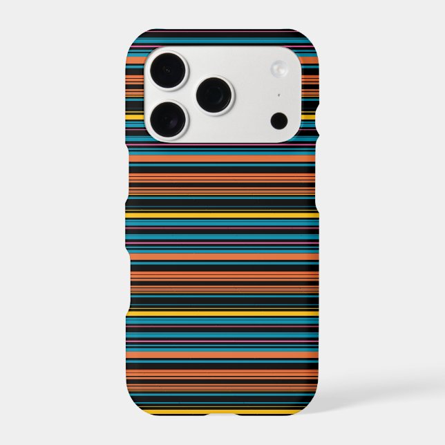 Cute black blue stripes iPhone case (Back)