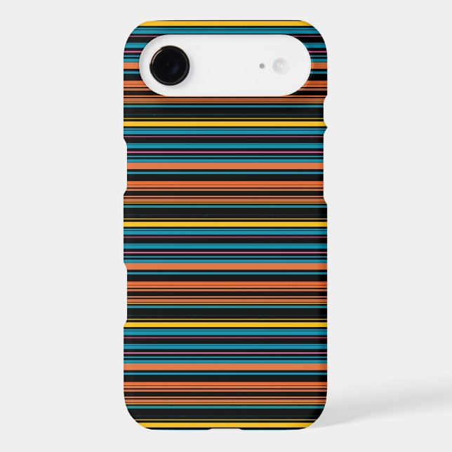 Cute black blue stripes iPhone case (Back)