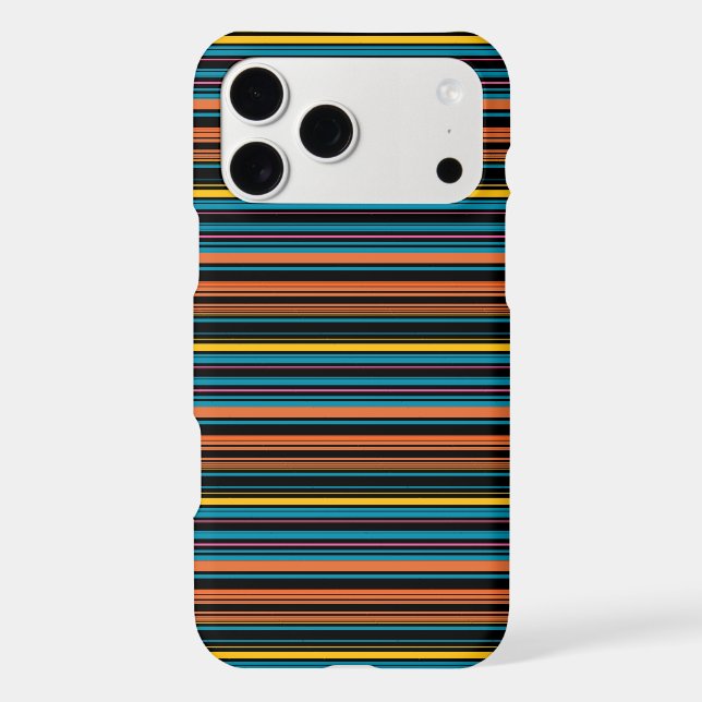 Cute black blue stripes iPhone case (Back)