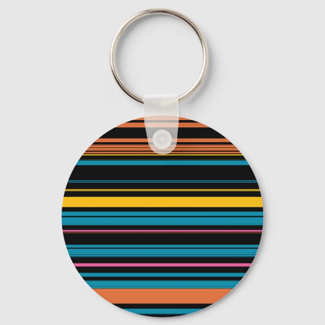 Cute black blue stripes keychain (Front)