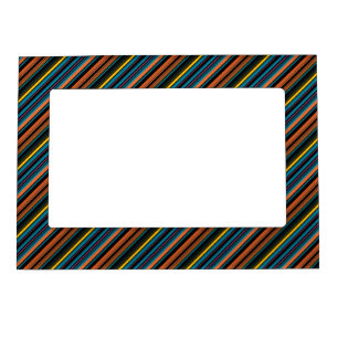 Cute black blue stripes magnetic frame
