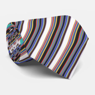 Cute black blue stripes neck tie