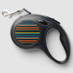 Cute black blue stripes retractable pet leash 