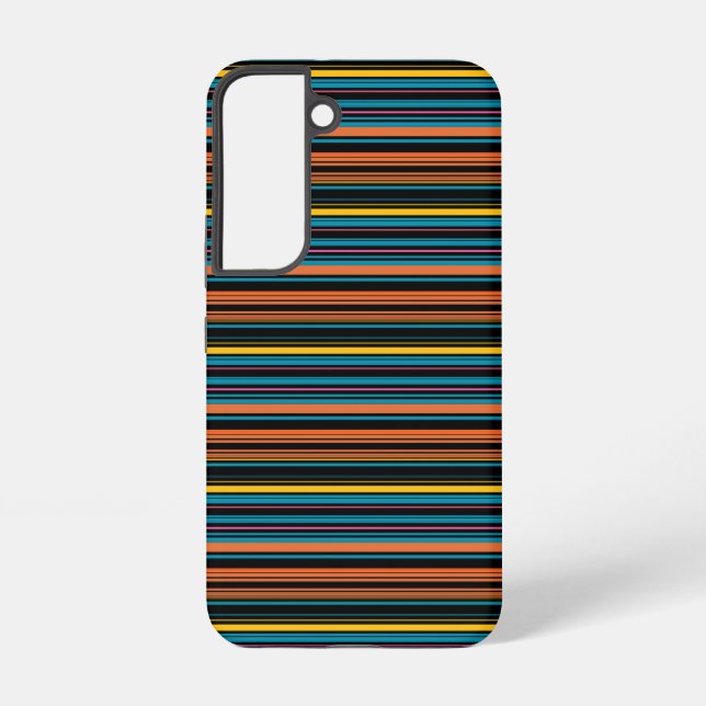 Cute black blue stripes samsung galaxy case (Back)