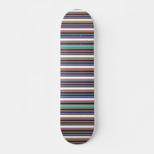 Cute black blue stripes skateboard