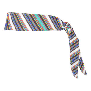 Cute black blue stripes tie headband