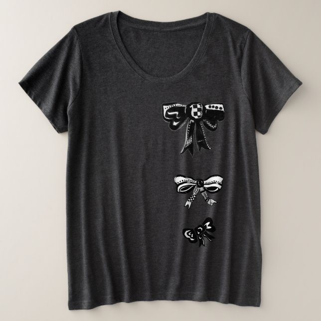 Cute Black Bows  Graphic T-shirt (Design Front)
