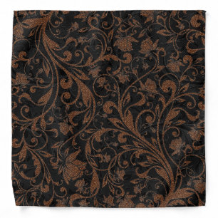 Cute black brown tiger floral pattern bandana