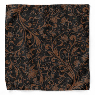 Cute black brown tiger floral pattern bandana
