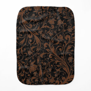 Cute  black brown tiger floral pattern burp cloth