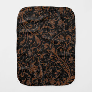 Cute black brown tiger floral pattern burp cloth