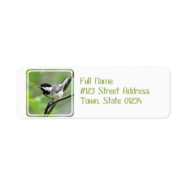 Cute Black Capped Chickadee Label (Front)