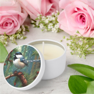 Cute Black-Capped Chickadee Mini Candle Favors