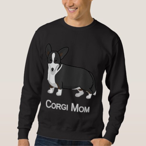 Cute Black Cardigan Welsh Corgi Mom Dog Lover Sweatshirt