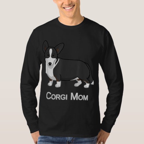 Cute Black Cardigan Welsh Corgi Mom Dog Lover T_Shirt