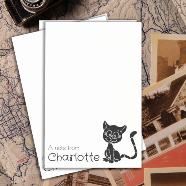 Cute black cartoon cat name post-it notes (Creator Uploaded)
