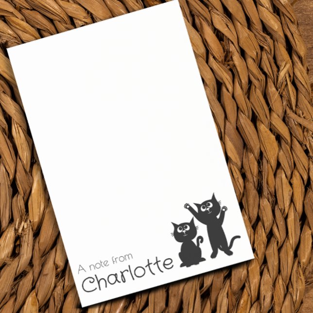 Cute black cartoon cats name post-it notes (Creator Uploaded)