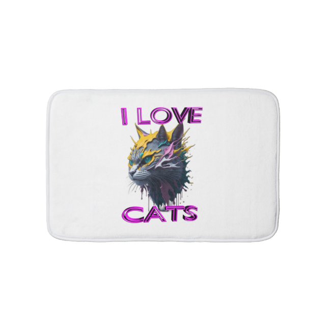 Cute black cat  1 bath mat (Front)
