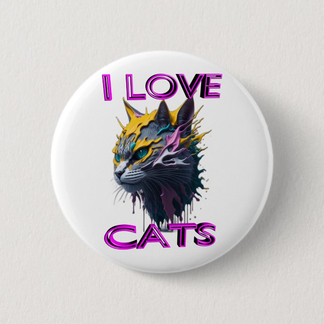 Cute black cat  1 button (Front)