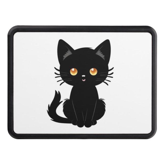 Cute Black cat  2 Hitch Cover (Front)