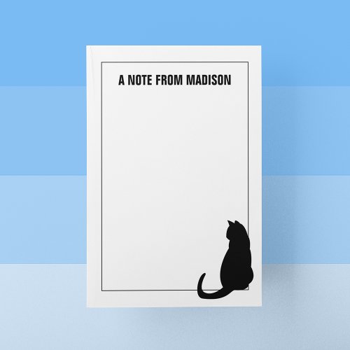 Cute Black Cat  Add Your Name Post_it Notes