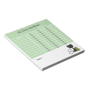 Cute Black Cat and flower – Personalized Notepad