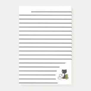 Cute Black Cat and flower – Personalized Post-it Notes