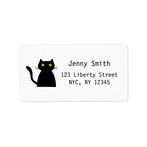 Cute Black Cat Animal Pet Address Name Label