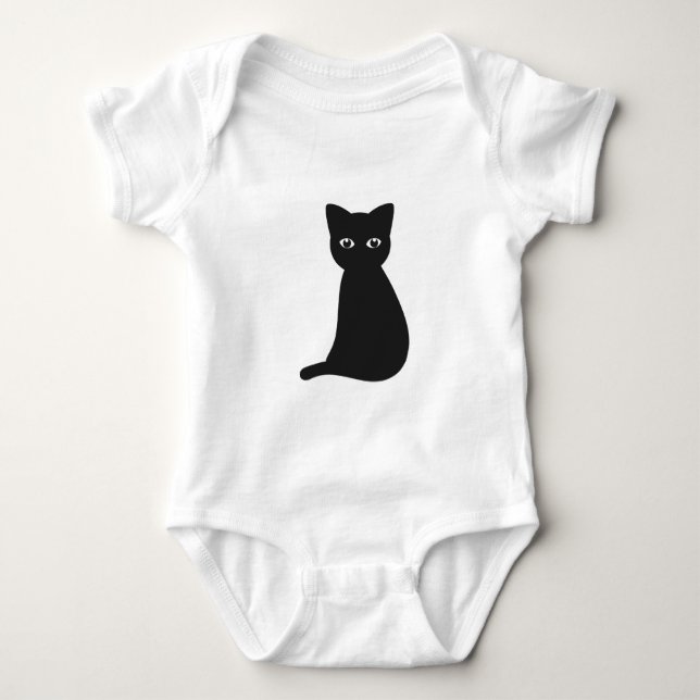 Cute black cat baby bodysuit. baby bodysuit (Front)