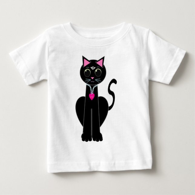 Cute black cat baby T-Shirt (Front)