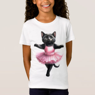 Cute black cat ballerina dancing ballet T-Shirt