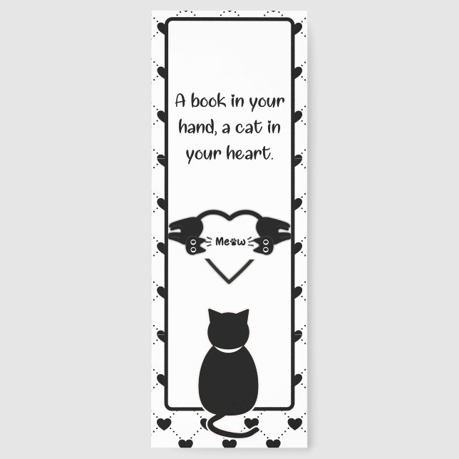 Cute Black Cat Bookmark (Front)