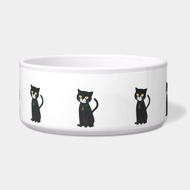 Cute black cat bowl (Front)