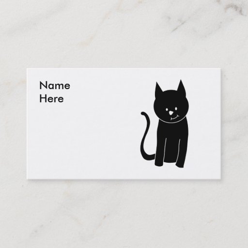 Customizable Cute Black Cat Business Card Templates