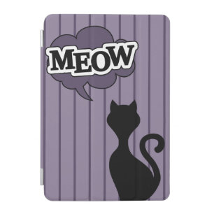 Cute black cat cartoon funny design iPad mini cover