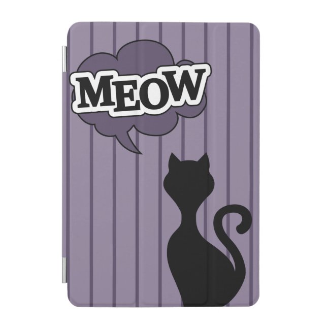 Cute black cat cartoon funny design iPad mini cover (Front)