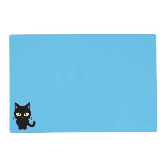 Cute black cat cartoon placemat