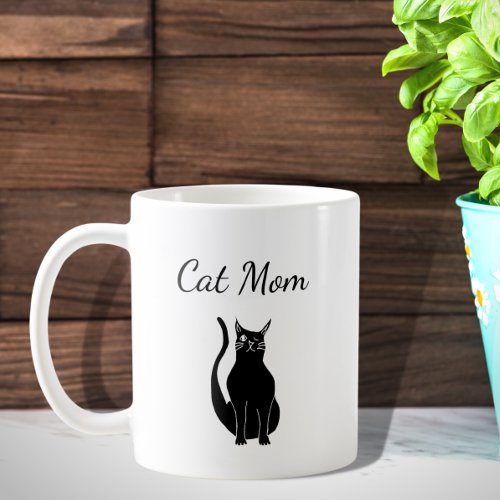 Cute Black Cat Cartoon Winking Kitty   Coffee Mug