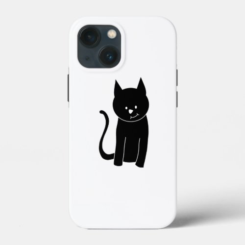 Cute Black Cat iPhone 13 Mini Case