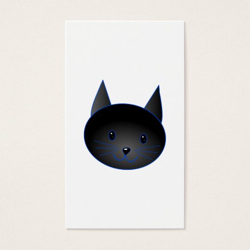 Customizable Cute Black Cat. Cat Cartoon illustration. Business Card Templates