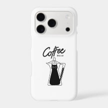 Cute Black Cat Coffee Meow Aesthetic Phone Case