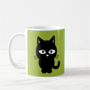 cute black cat coffee mug