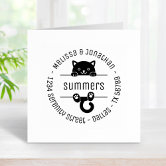 Cute Cat Stamp for Stationery, Cat Rubber Stamp, Black Cat Stamp. 