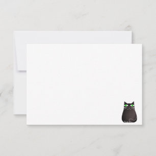Cute Black Cat Custom Blank Note Card