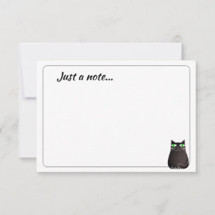 Cute Black Cat Custom Just a Note