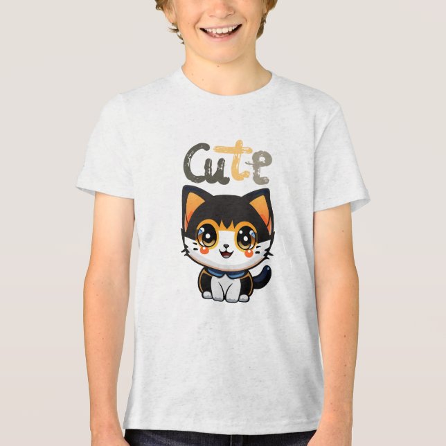 Cute black cat design| cats lovers | buy now... Tri-Blend shirt (Front)