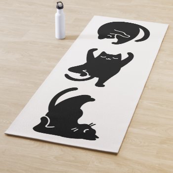 Cute Black Cat Doing Yoga   Yoga Mat by RWdesigning at Zazzle